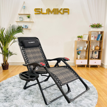 Ghế xếp thư giãn SUMIKA 636A, lưới vân mây đan tải trọng 300kg