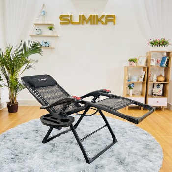 Ghế xếp thư giãn SUMIKA 636A, lưới vân mây đan tải trọng 300kg