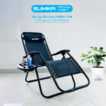 Ghế xếp thư giãn Sumika 179A, khóa kim loại, tải trọng 200kg