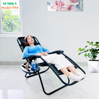 Ghế xếp thư giãn Sumika 179A, khóa kim loại, tải trọng 200kg